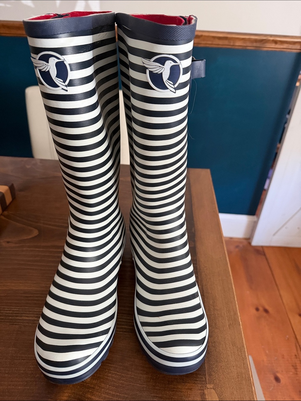 Evercreatures Striped Navy & White  Rain Boots - Waterproof  Boots